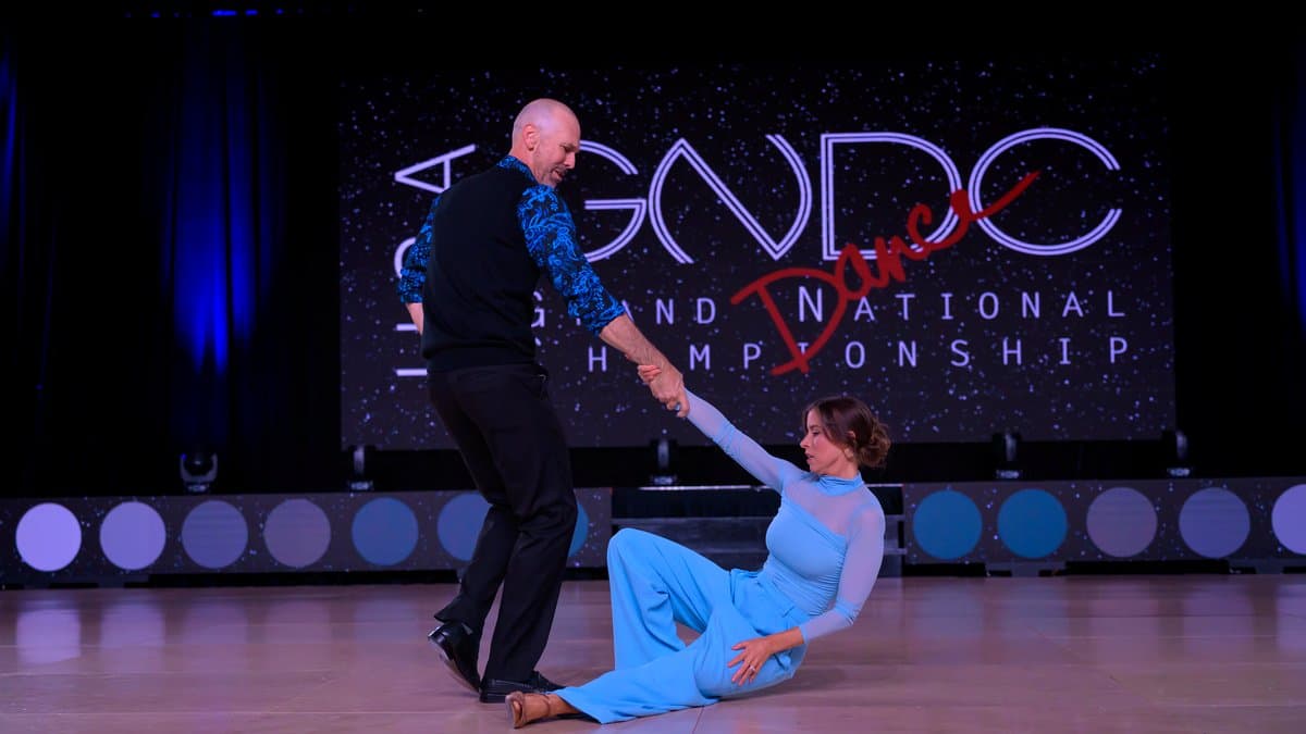 Steve dipping Myers during a performance at the USA Grand National Dance Championship.